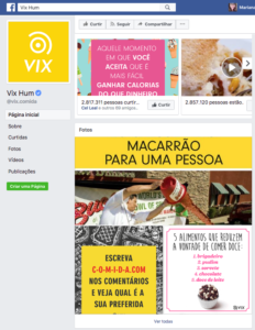 Na imagem, a página do Vix Hum, com o post sobre o c-o-m-i-d-a.com em destaque.
