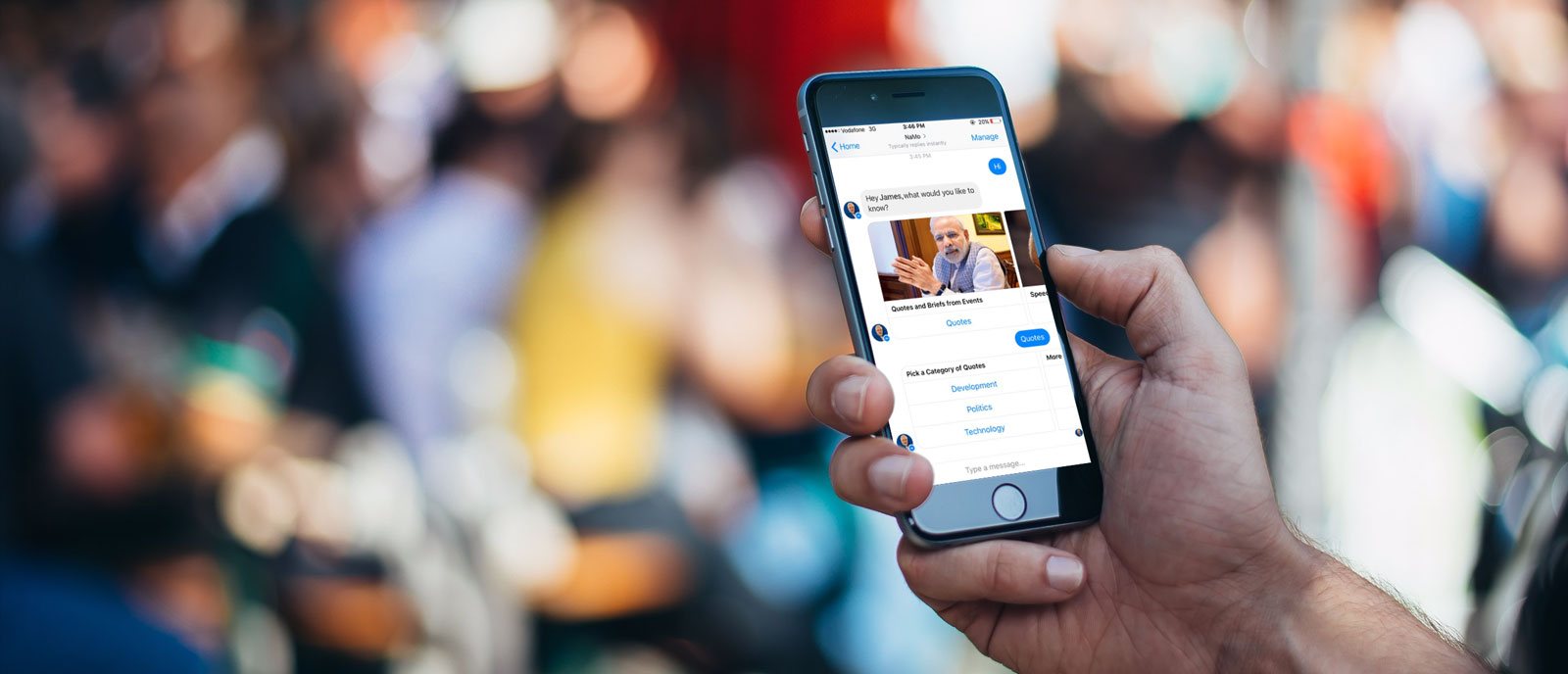Na imagem, uma pessoa está conversando pelo Facebook Messenger.