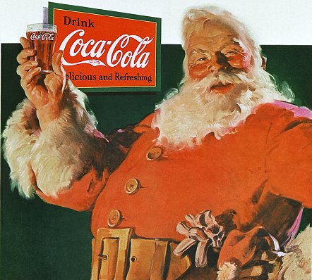 Na imagem, o papai noel criado pela Coca-Cola, prova de que marcas influenciam pessoas.